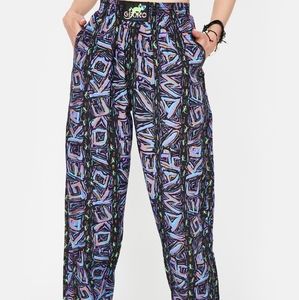 Bright Funky Gecko Hawaii Parachute Pants